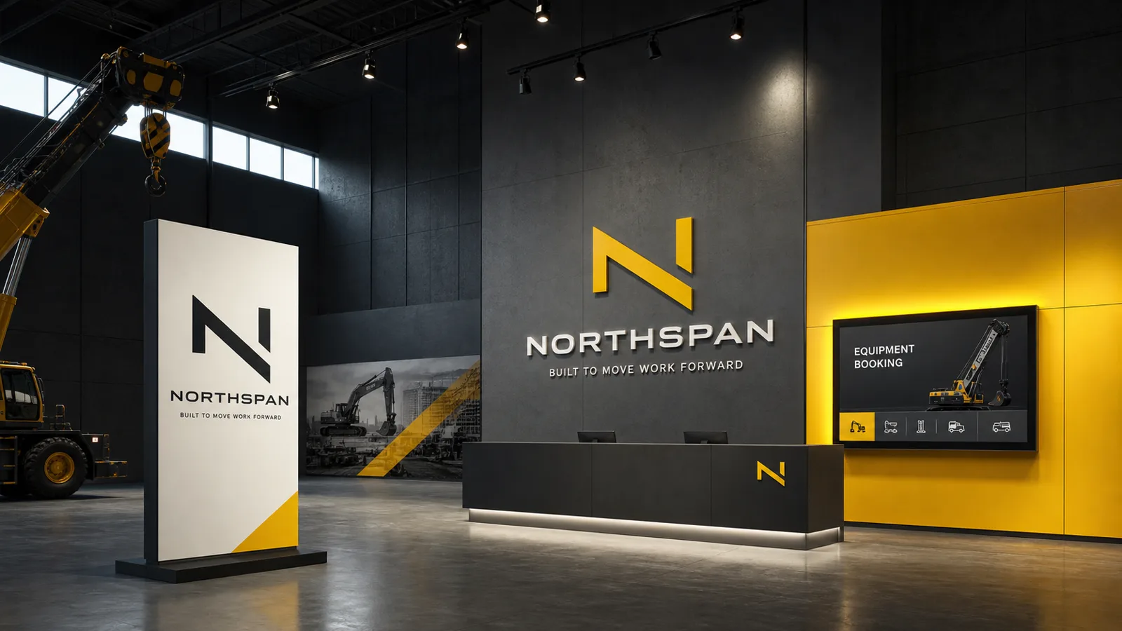 Northspan branded equipment depot and customer booking area